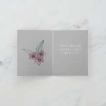Cartão de Agradecimento - Flores Cinzas