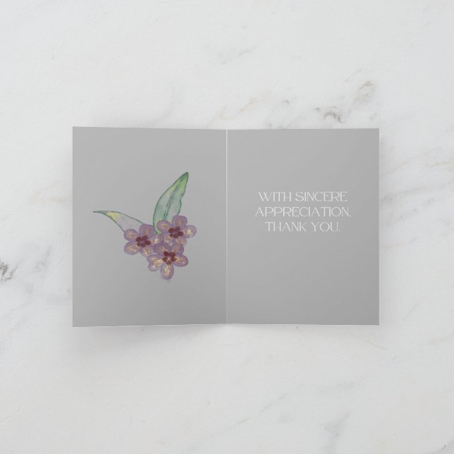 Cartão de Agradecimento - Flores Cinzas (Interior)
