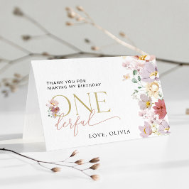 Cartão De Agradecimento Flores Coloridas, Flores Selvagens, Primeiro Anive