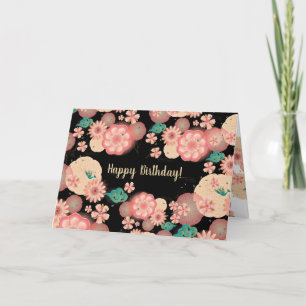 Cartão De Agradecimento Flores cor-de-rosa bonitas do jardim dos ornamento