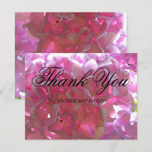 Cartão De Agradecimento Flores cor-de-rosa Elegante flores hydrangeas