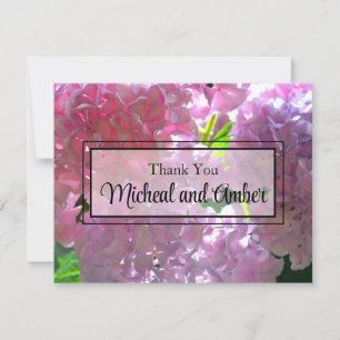 Cartão De Agradecimento Flores cor-de-rosa Elegante flores hydrangeas