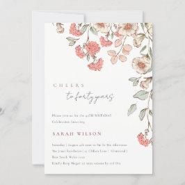 Cartão De Agradecimento Flores Cor-de-Rosa Fogueira Fora De Qualquer Idade