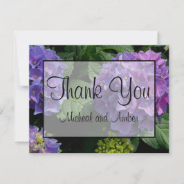 Cartão De Agradecimento Flores cor-de-rosa magenta púrpura Elegante hidran