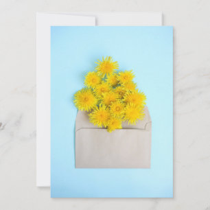 Cartão De Agradecimento Flores Dandelões no envelope