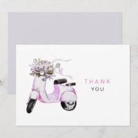 Flores de Aquarela em um Patinete Obrigado