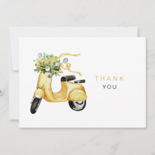 Cartão De Agradecimento Flores de Aquarela em um Patinete Personalizado Ob