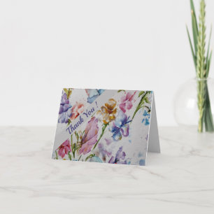 Cartão De Agradecimento Flores de Aquarela Whimsical Floral