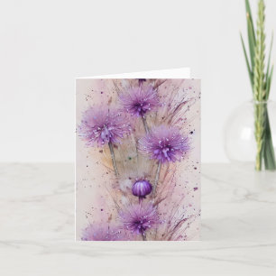 Cartão De Agradecimento Flores de Aquarelas Sonoras de Água Pastel Allium