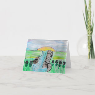 Cartão De Agradecimento Flores de cascata e Lavanda