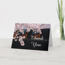 Cartão De Agradecimento Flores de cerejeira que Wedding o obrigado você