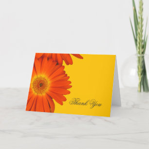Cartão De Agradecimento flores de gerbera margarida laranja obrigado