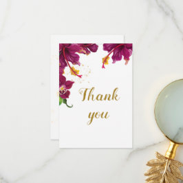 Cartão De Agradecimento flores de hibisco romântico