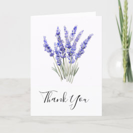 Cartão De Agradecimento Flores de Lavanda Simples Aquarela