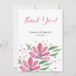 Cartão De Agradecimento Flores de Lótus Rústicas Arte Aquarela