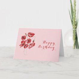 Cartão De Agradecimento Flores de Papoila