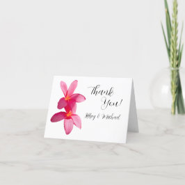 Cartão De Agradecimento Flores De Plumeria Rosa, Casamento Tropical, Flora