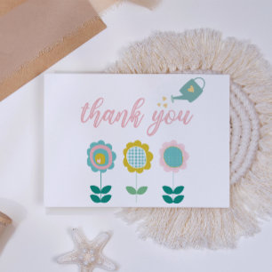 Cartão De Agradecimento Flores de primavera Chá de fraldas de borboleta ro