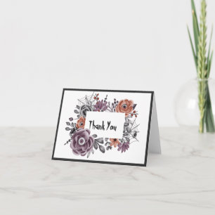Cartão De Agradecimento Flores do Mal Tudo Vendo Casamento de Halloween Ob