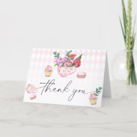 Flores do Tea Party chá de fraldas obrigado você