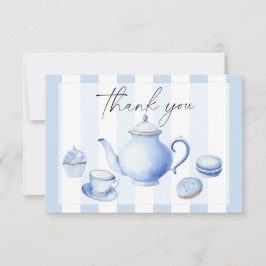 Cartão De Agradecimento Flores do Tea Party chá de fraldas obrigado você