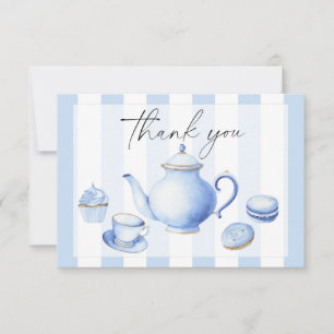 Cartão De Agradecimento Flores do Tea Party chá de fraldas obrigado você