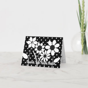 Cartão De Agradecimento Flores e Bolinhas divertidas de cores para adultos