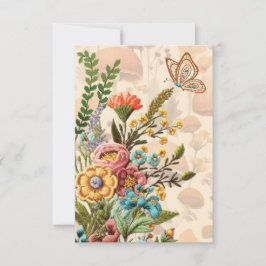 Cartão De Agradecimento Flores e Cogumelo Obrigado Nota