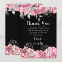 Flores Elegantes Rosa e Prata Sweet Sixteen