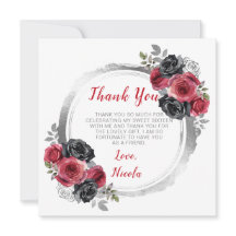 Flores Elegantes Vermelhas e Prateadas Doce Dezess