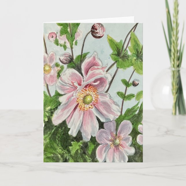 Cartão De Agradecimento Flores Japonesas - (Frente)