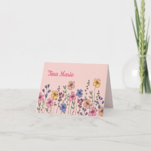 Cartão De Agradecimento Flores Manuais Personalizadas