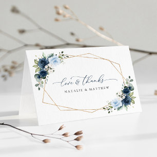 Cartão De Agradecimento Flores marinhos, Flores Azuis, Boho, Casamento Flo