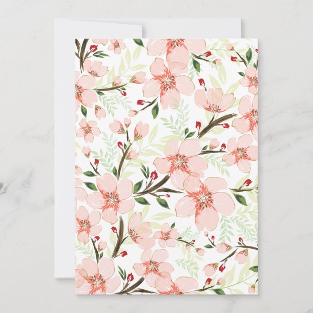 Cartão De Agradecimento Flores rosa (Frente)