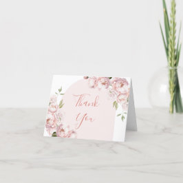 Cartão De Agradecimento Flores Rosa Bebê Chá de fraldas de Sangue Dobrado