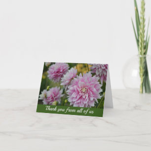 Cartão De Agradecimento Flores Rosa Dahlia no Jardim RHS de todos nós