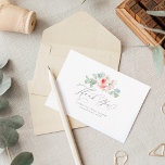Cartão De Agradecimento Flores Rosa Elegante Chá de panela Obrigado<br><div class="desc">Flores cor-de-rosa elegante chá de panela pequeno obrigado cartas</div>