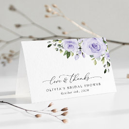 Cartão De Agradecimento Flores Roxas, Flores Lilás, Boho, Chá de panela