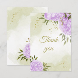 Cartão De Agradecimento flores roxas verde botânica
