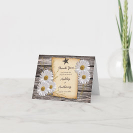 Cartão De Agradecimento Flores Rústicas de Campo - Margaridas - Agradecime
