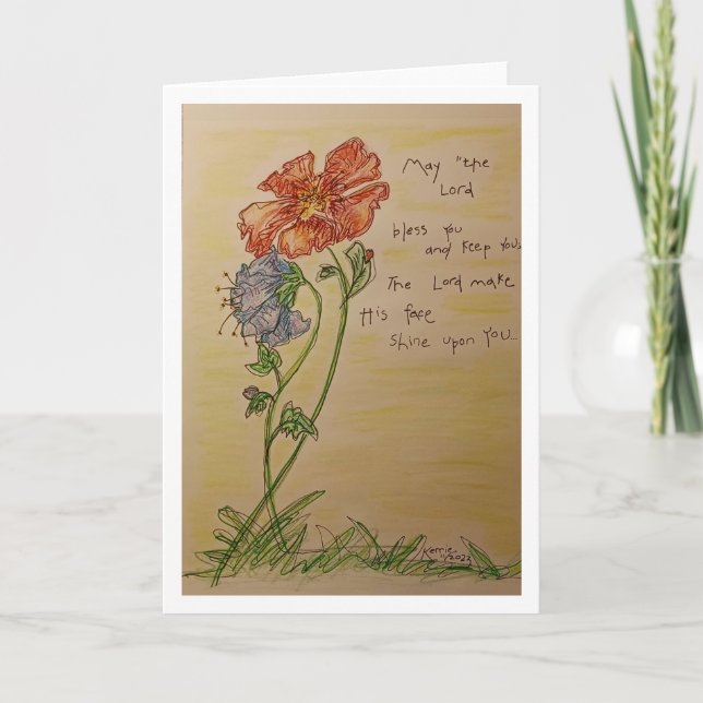 Cartão De Agradecimento Flores Sanguíneas (Frente)