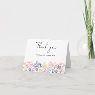 Cartão De Agradecimento Flores selvagens obrigado você chá de fraldas
