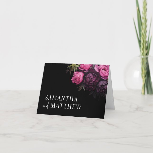Cartão De Agradecimento Flores Temperamentais Casamento Rústico Moderno El (Frente)
