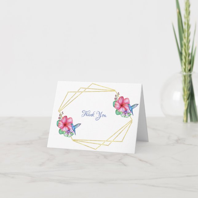 Cartão De Agradecimento Flores Tropicais (Frente)