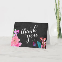 Cartão De Agradecimento flores tropicais obrigado 5x7, Luau obrigado