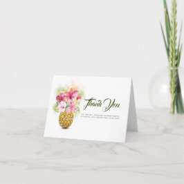 Cartão De Agradecimento Flores Tropicais Pineapple Vase Beach Obrigado