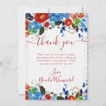 Flores Vermelhos e Azuis Quinceanera