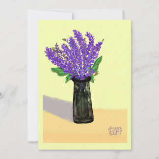 Cartão De Agradecimento Flores Vibrantes de Lavanda, Inspiradas na Naturez