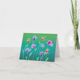 Cartão De Agradecimento Flores Wispy Card