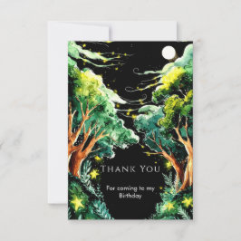 Cartão De Agradecimento Floresta Boho de Aniversário